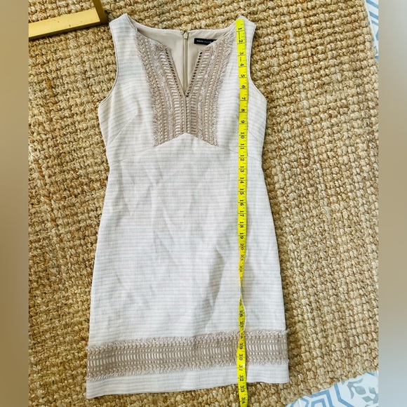 WHBM 00 Tan Natural Tweed Linen Blend Sleeveless Sheath Dress - Picture 15 of 15